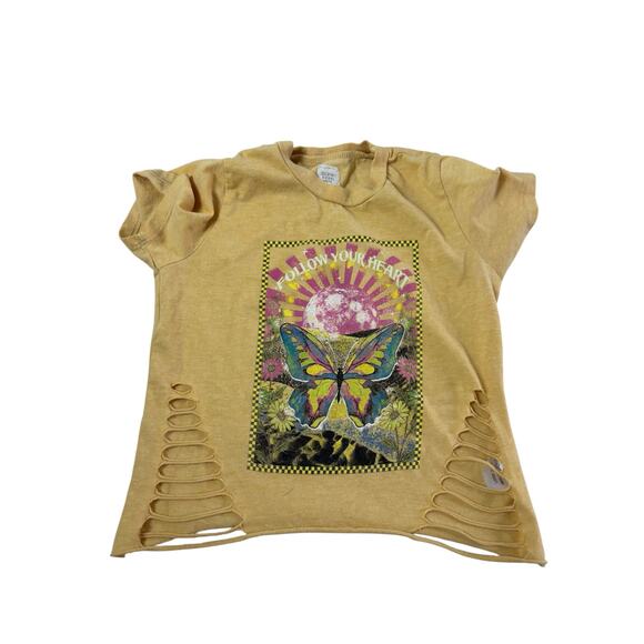 Modish Rebel Other - Girls Modish Rebel XS Butterfly Graphic Distressed Tee